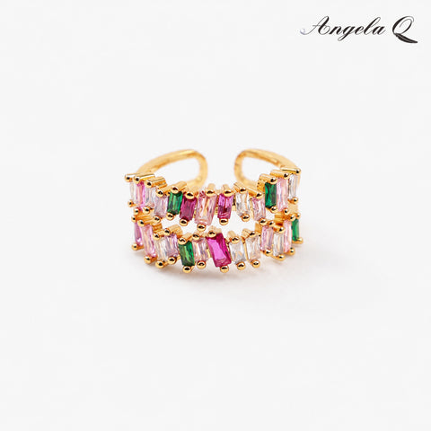 VENICE BEACH MULTICOLOR CZ OPEN RING-300017T
