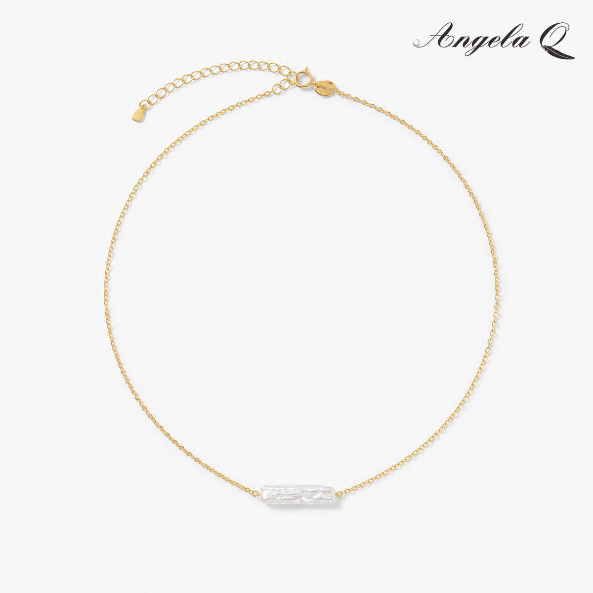 SILVER PALM 18K GOLD PEARL NECKLACE-100012L