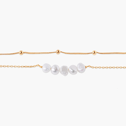 BLISS PEARL AND CHAIN ANKLET