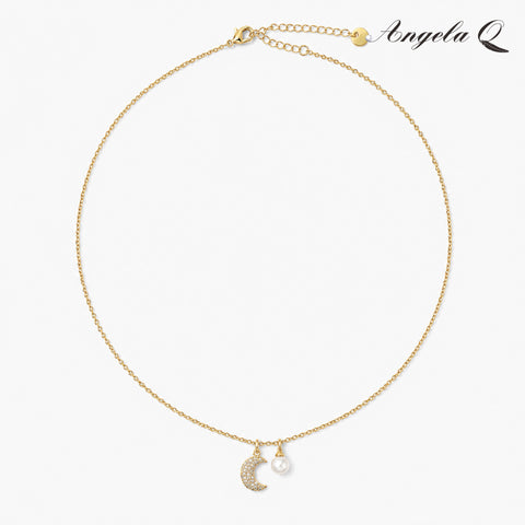 LUNA COVE - PEARL MOON NECKLACE