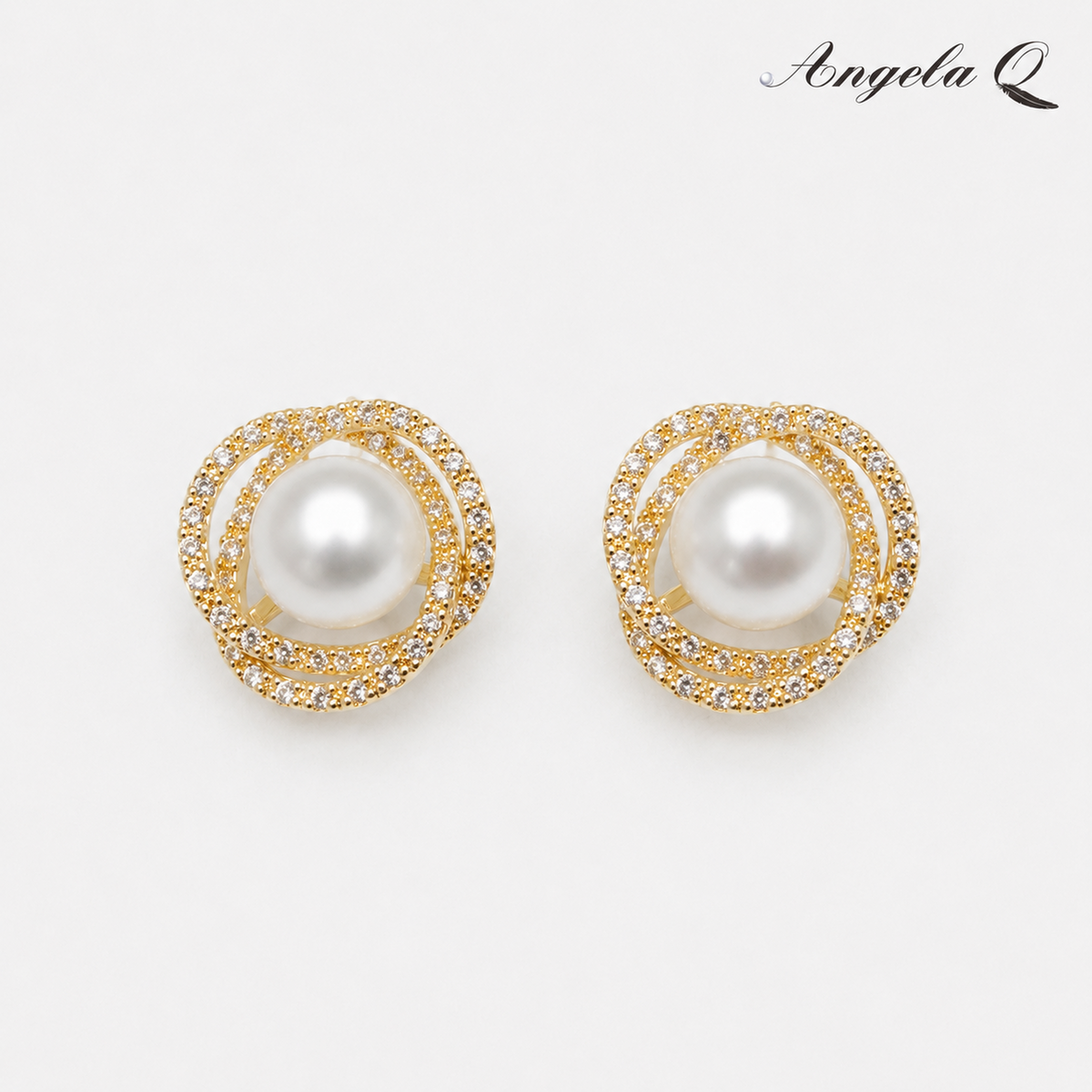 BEL AIR - GLASS PEARL HALO STUD EARRINGS