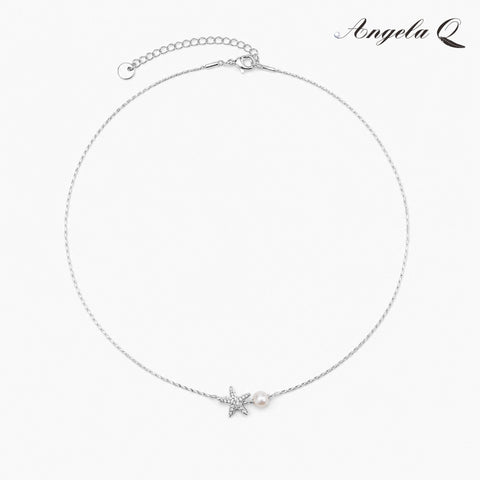 CARMEL BOW - PEARL CHARM NECKLACE