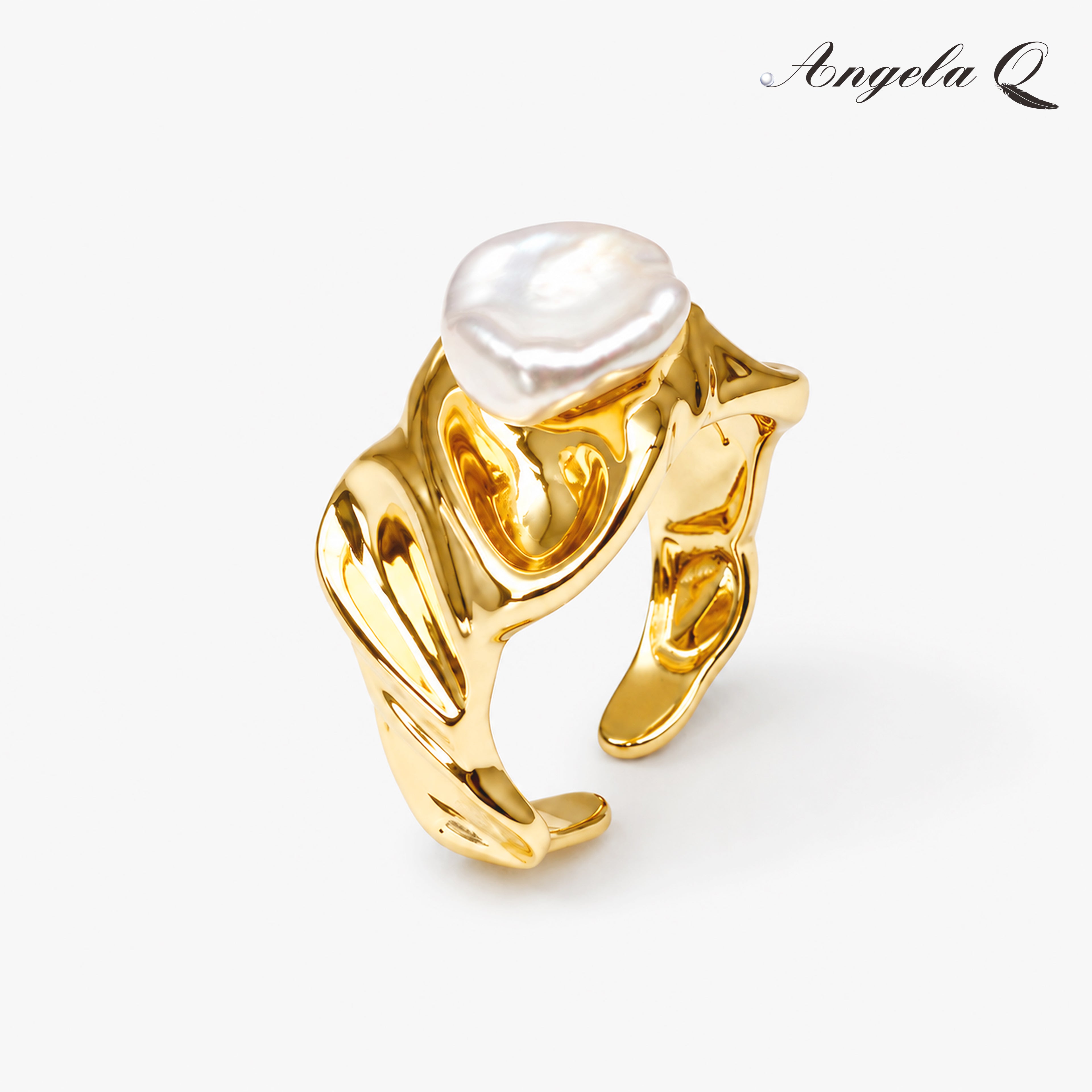 MALIBU WAVE PEARL OPEN RING
