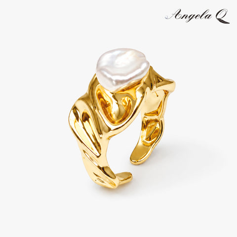 MALIBU WAVE PEARL OPEN RING