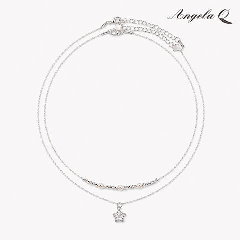 Golden Coast Artificial Gemstone Pearl Choker Necklace, Pearl Chain Necklace-100036N