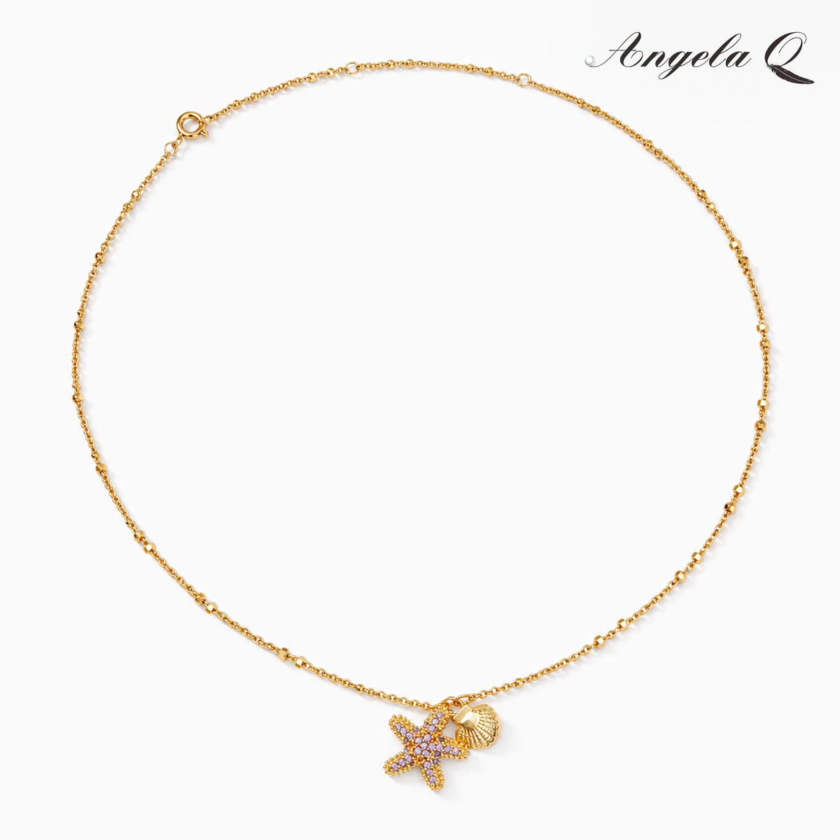 SOLANA - GOLD STAR CHARM NECKLACE