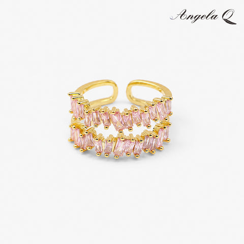 ROSE COVE PINK CZ OPEN RING-300016T