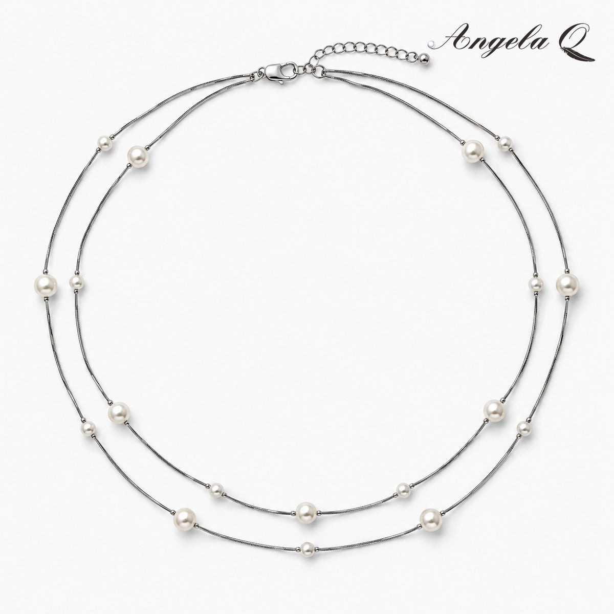 PACIFIC TIDE - LAYERED PEARL STATION NECKLACE