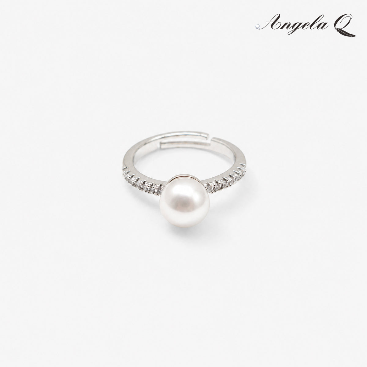 SEACLIFF PEARL PAVÉ SILVER RING-300020P