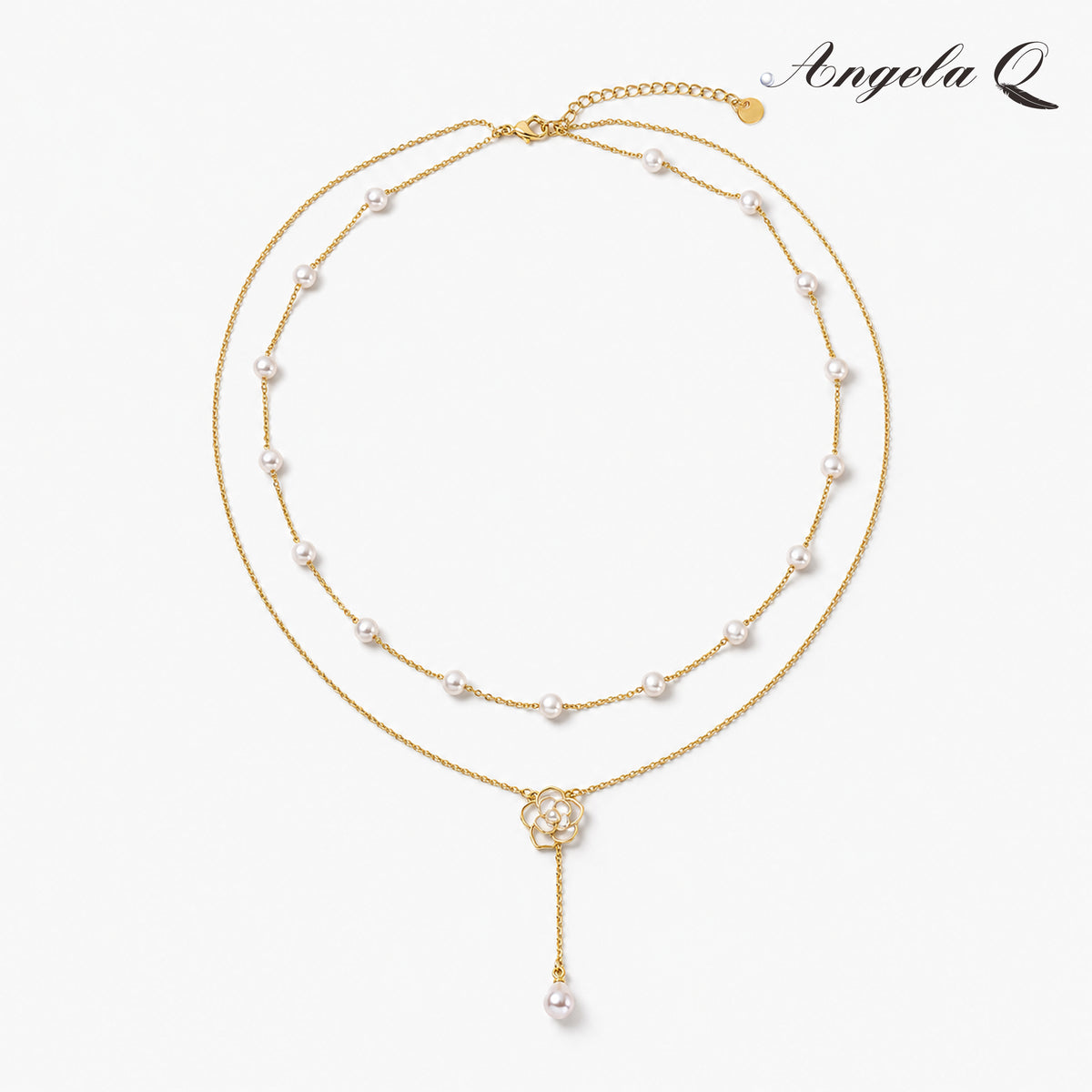 CAPRI - LAYERED PEARL DROP NECKLACE