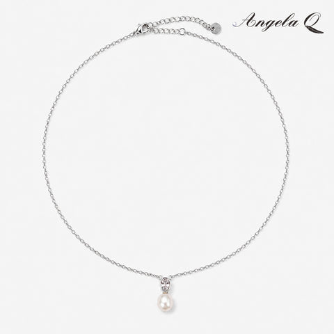 OCEANSIDE - CZ PEARL DROP NECKLACE