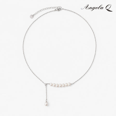 MARINA - PEARL BAR DROP NECKLACE