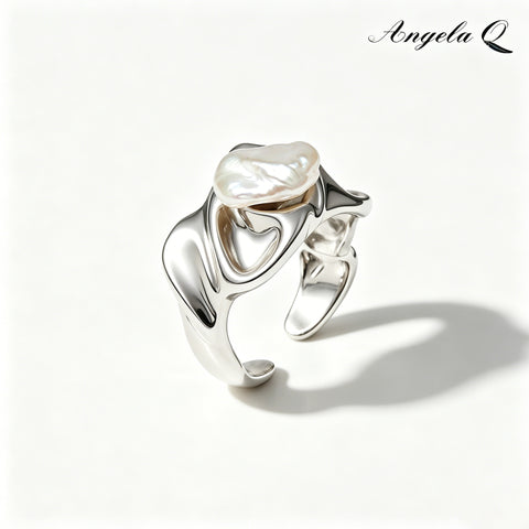 MALIBU WAVE PEARL OPEN RING