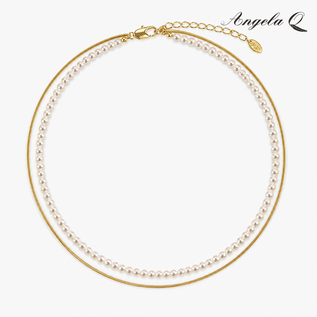 GOLDEN COAST - LAYERED PEARL CHAIN NECKLACE