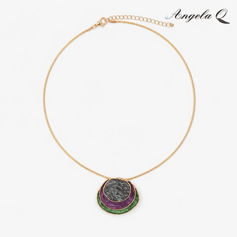 MOONSTONE BEACH IRIDESCENT SHELL PENDANT NECKLACE-100045N