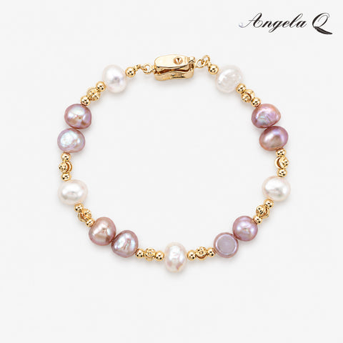 Unisex Blush Coast Artificial Gems Pearl Beaded Charm Bracelet-200024L