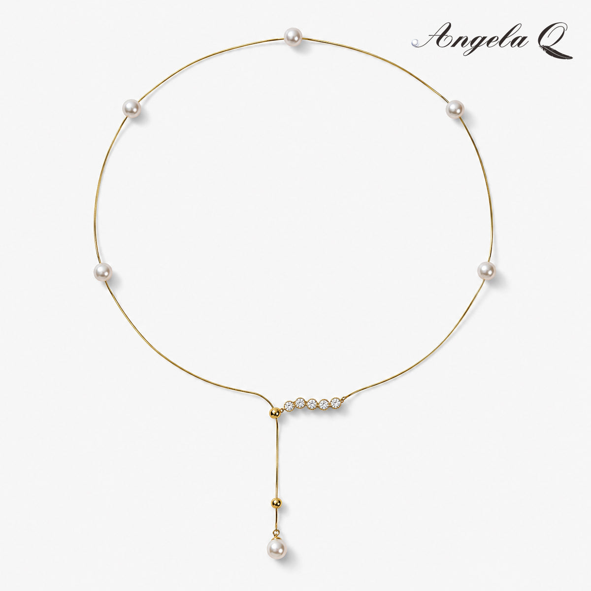 SOLANA - PEARL Y-DROP NECKLACE