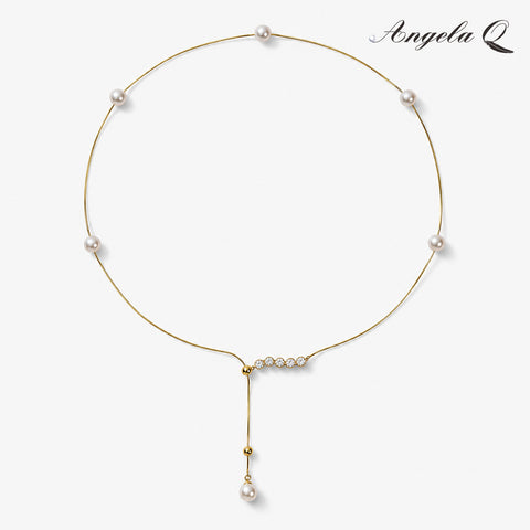 SOLANA - PEARL Y-DROP NECKLACE