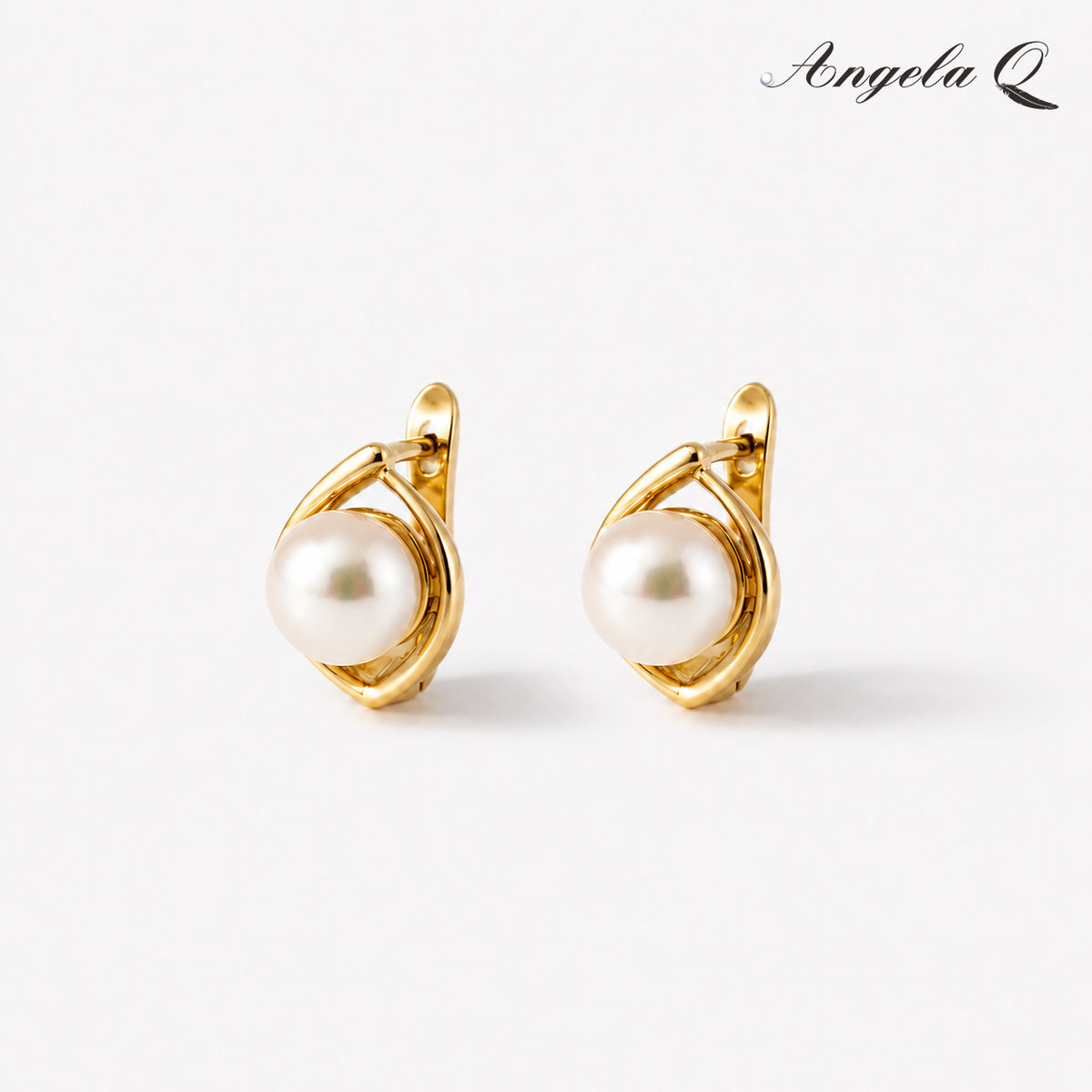 MARINA PEARL SWIRL STUD EARRINGS-400059P