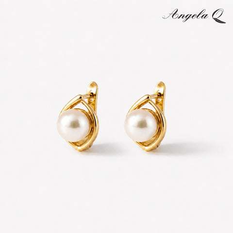 MARINA PEARL SWIRL STUD EARRINGS-400059P