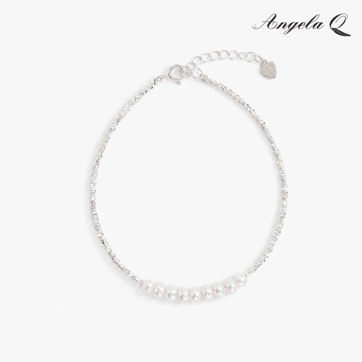 S925 Capri Lapis Pearl Bangle - Unisex Casual Wear Artificial Gemstone Jewelry with Pearl Accents, Model 200006L
