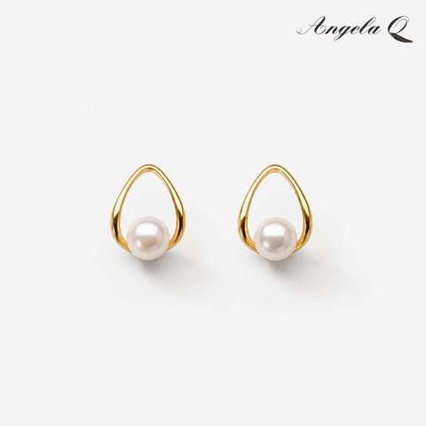 OCEANSIDE - PEARL TEARDROP STUD EARRINGS