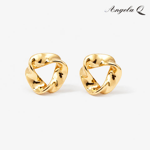 MELROSE GOLD KNOT STUD EARRINGS-400058P