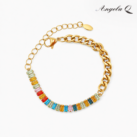 VENICE RAINBOW - BEADED GOLD BRACELET