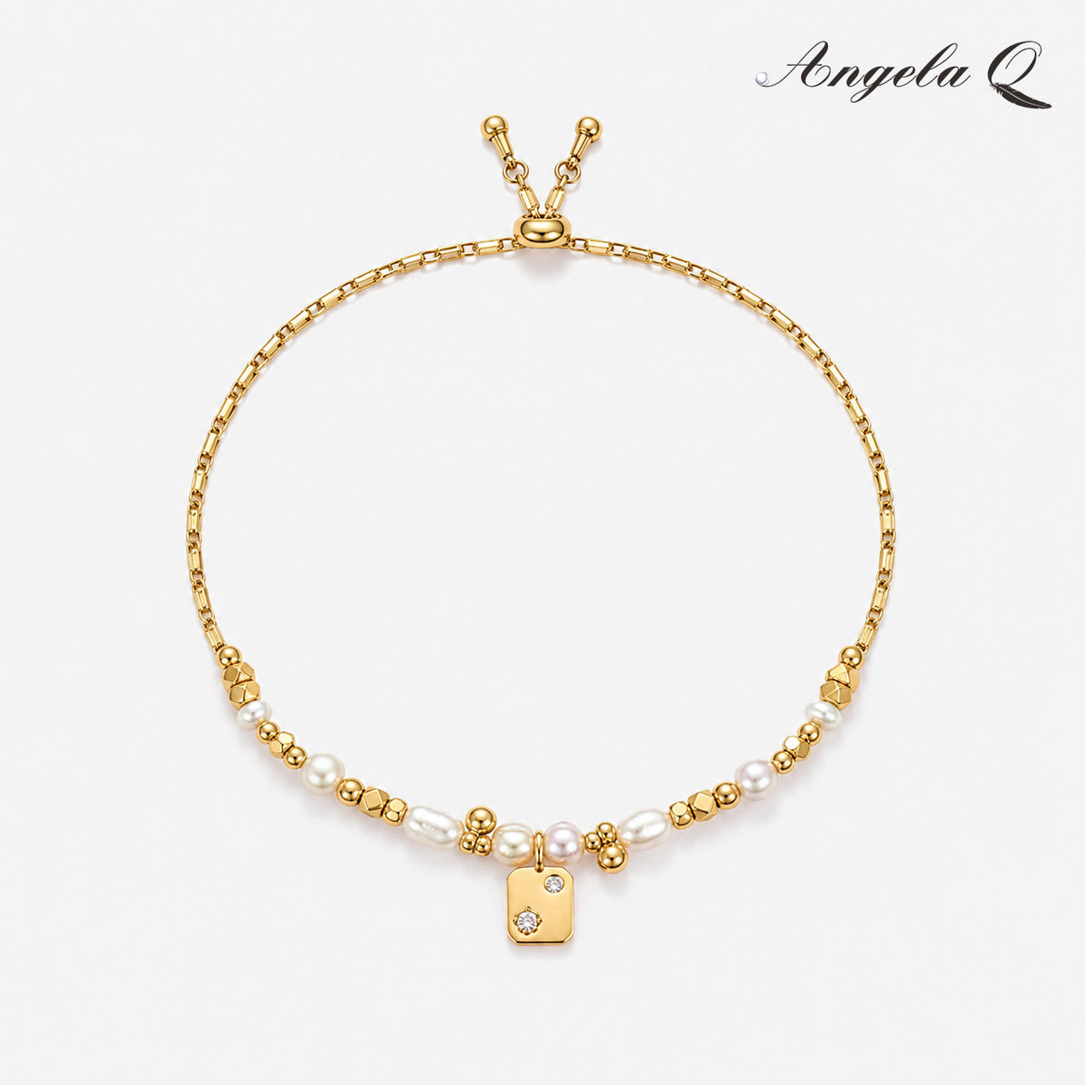 GOLDEN COAST PEARL CHARM BRACELET-200040T