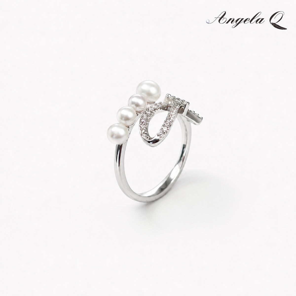 PACIFICA WAVE - CZ PEARL OPEN RING