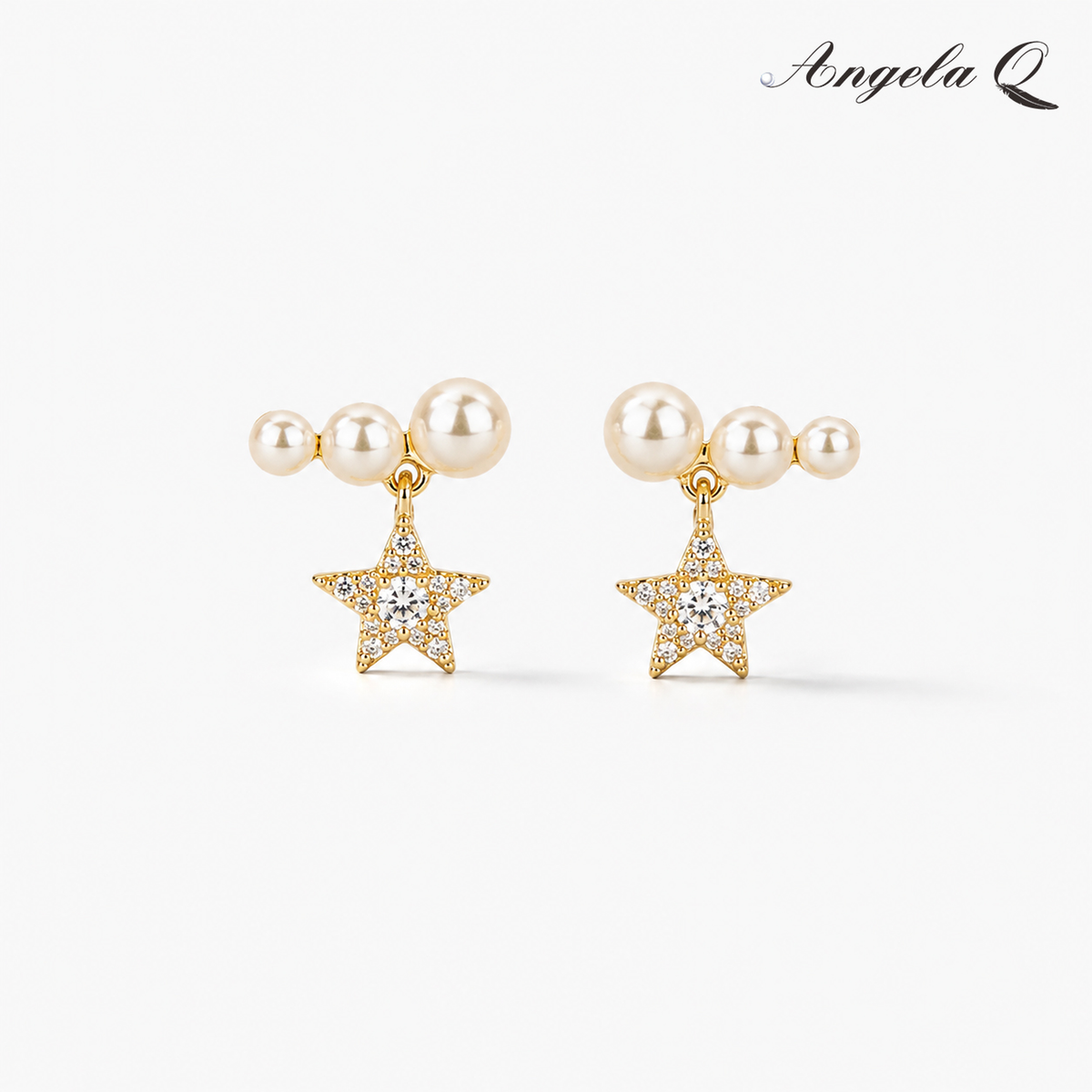 VENICE STAR - PEARL CHARM EARRINGS
