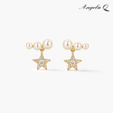 VENICE STAR - PEARL CHARM EARRINGS
