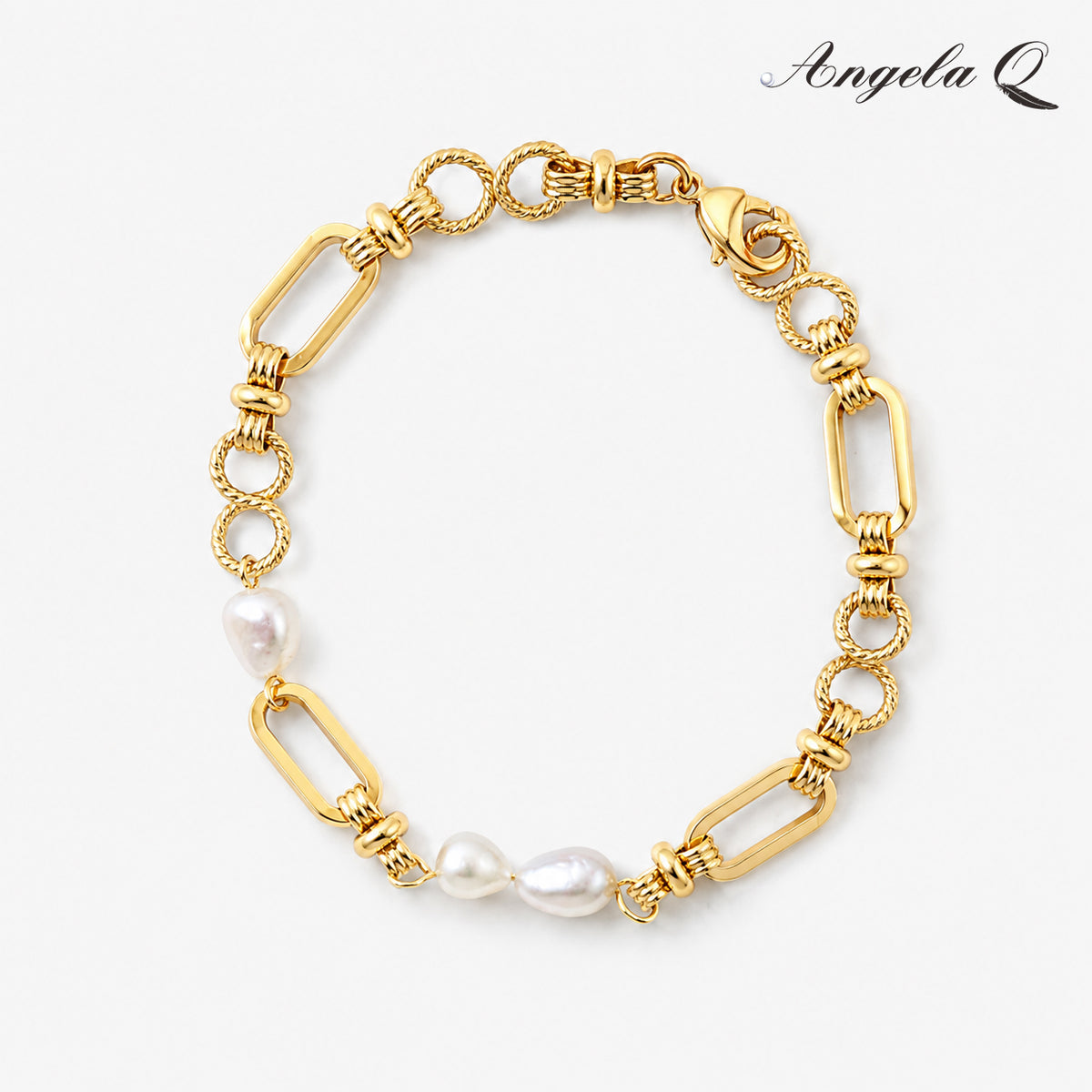 GOLDEN COAST PEARL STATION LINK BRACELET-200033T