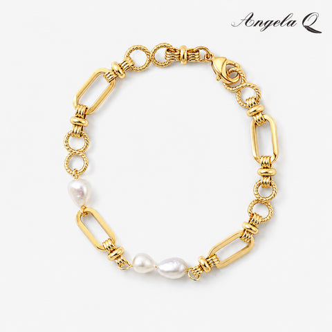 GOLDEN COAST PEARL STATION LINK BRACELET-200033T