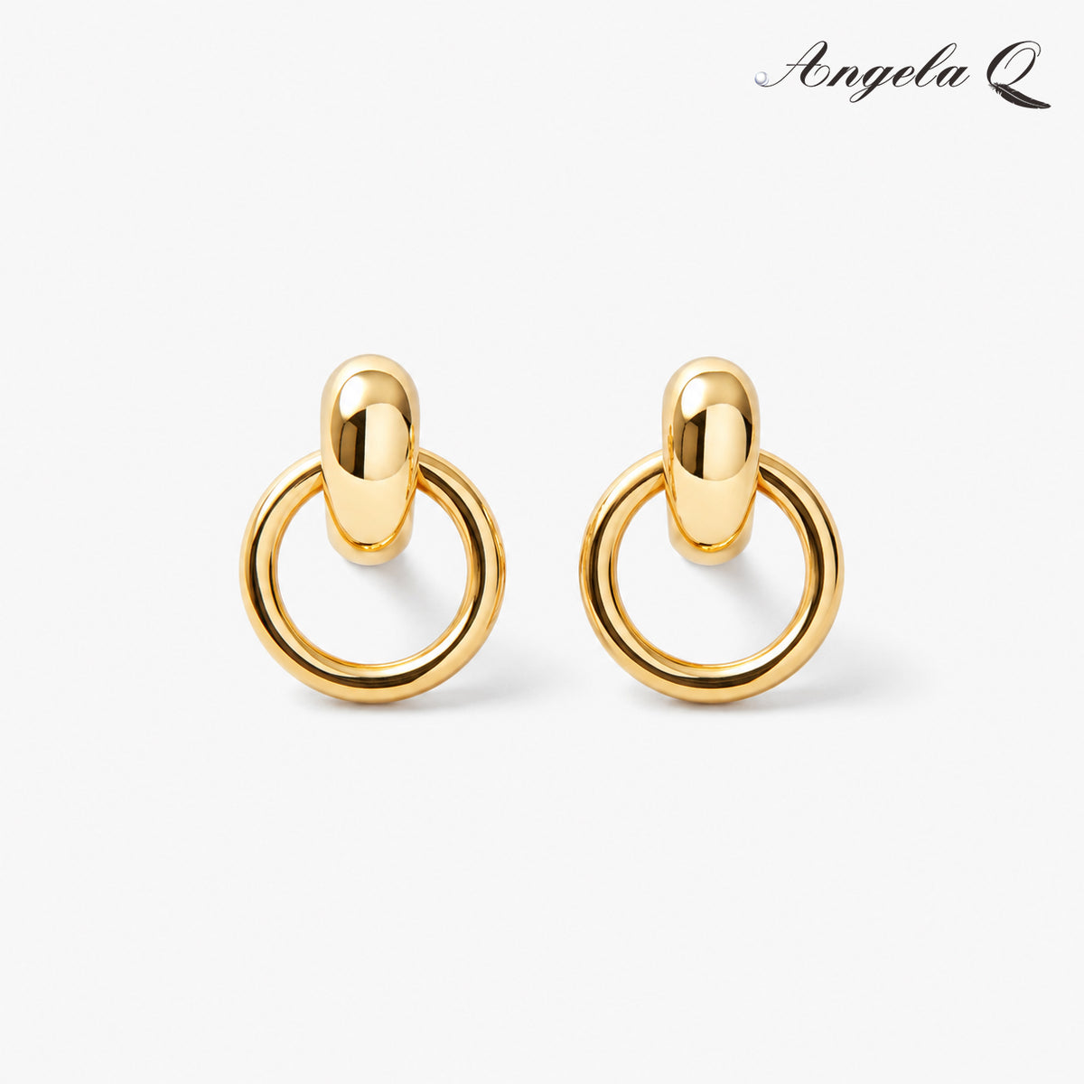 RODEO GOLD LINK HOOP EARRINGS-400061T