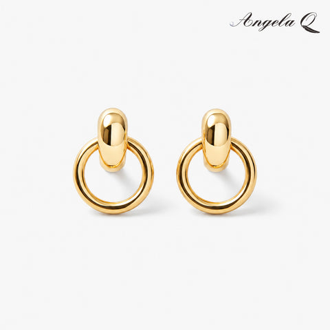RODEO GOLD LINK HOOP EARRINGS-400061T