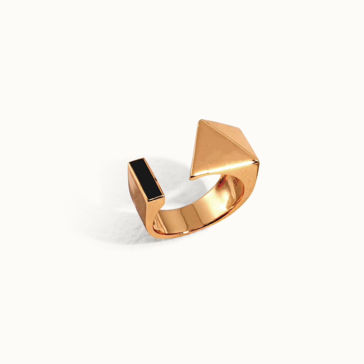 Gold Glazed Geometric Ring