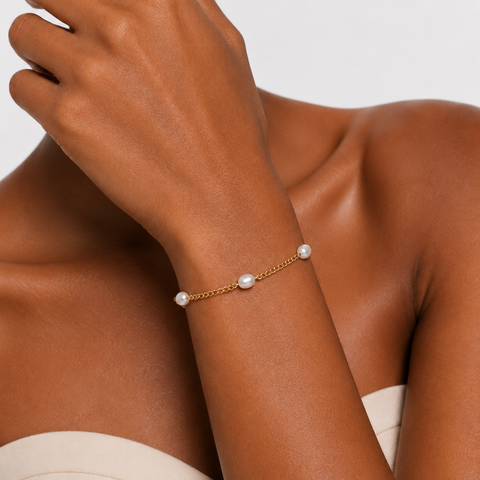 GOLDEN COAST Gold Pearl Beaded Bracelet - 200011N, Artificial Gemstone Jewelry Accessory
