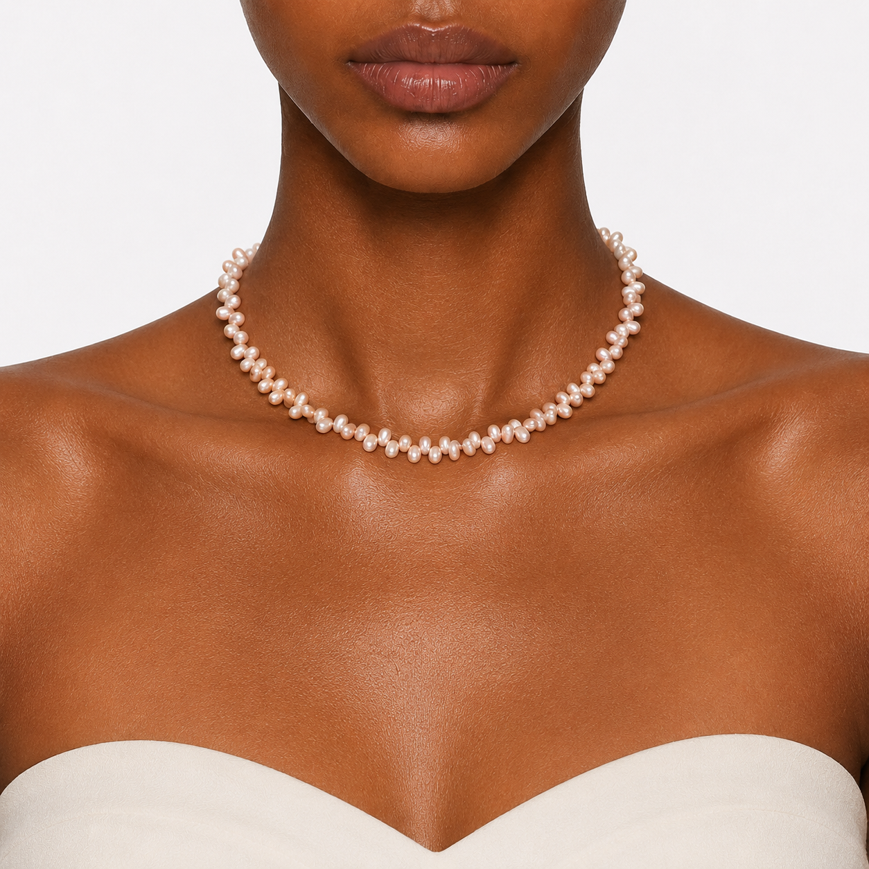 Women's S925 Sterling Silver Beaded Choker Necklace