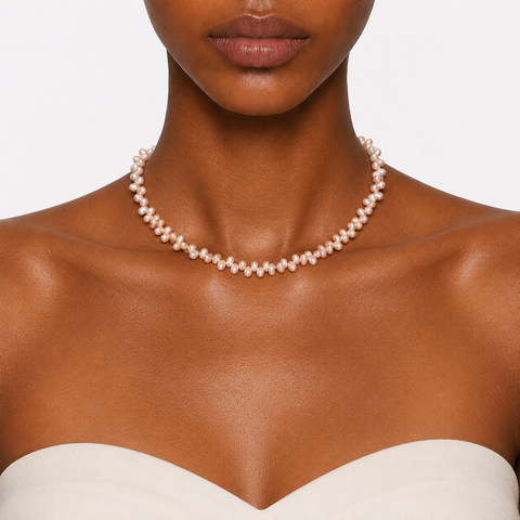 Women's S925 Sterling Silver Beaded Choker Necklace