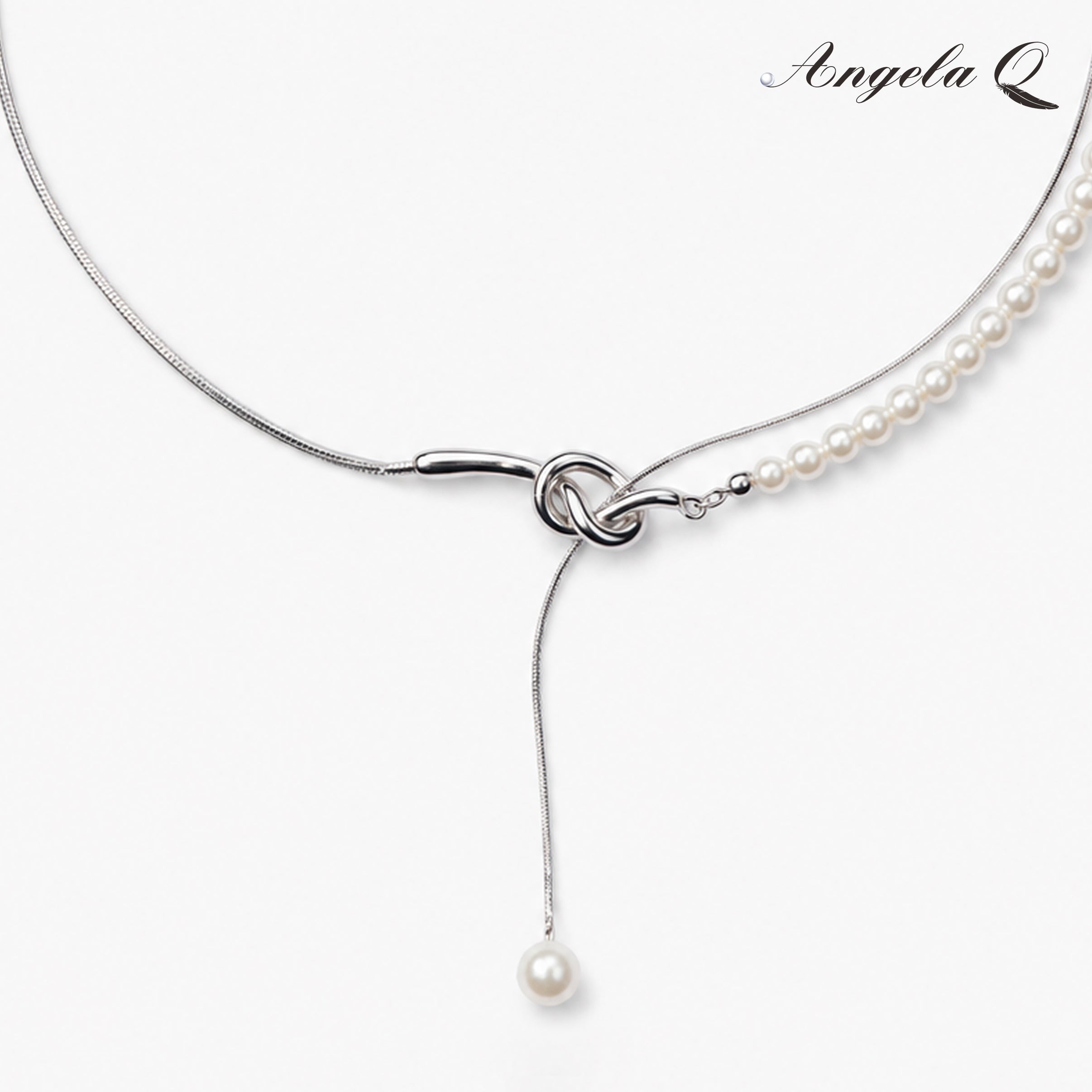 HALF MOON BAY - ASYMMETRIC PEARL DROP NECKLACE