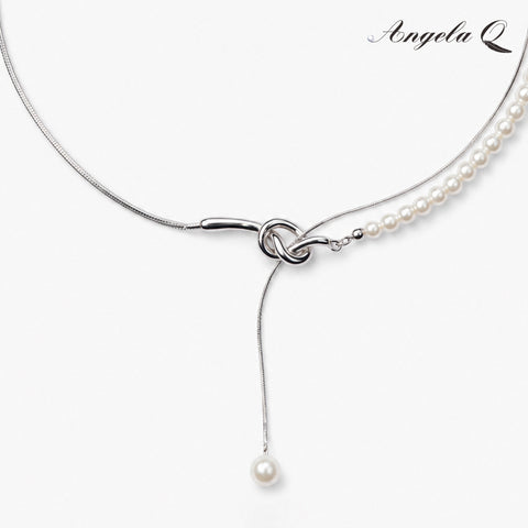 HALF MOON BAY - ASYMMETRIC PEARL DROP NECKLACE