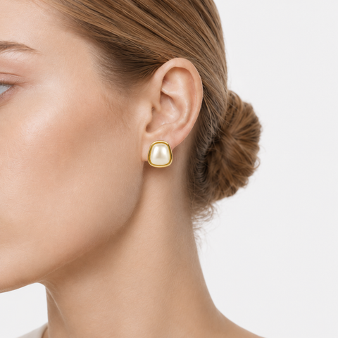 CARMEL BAROQUE PEARL Earrings, Pearl Studs with Post, Safe Materials Artificial Gemstone Jewelry Accessory-400036P