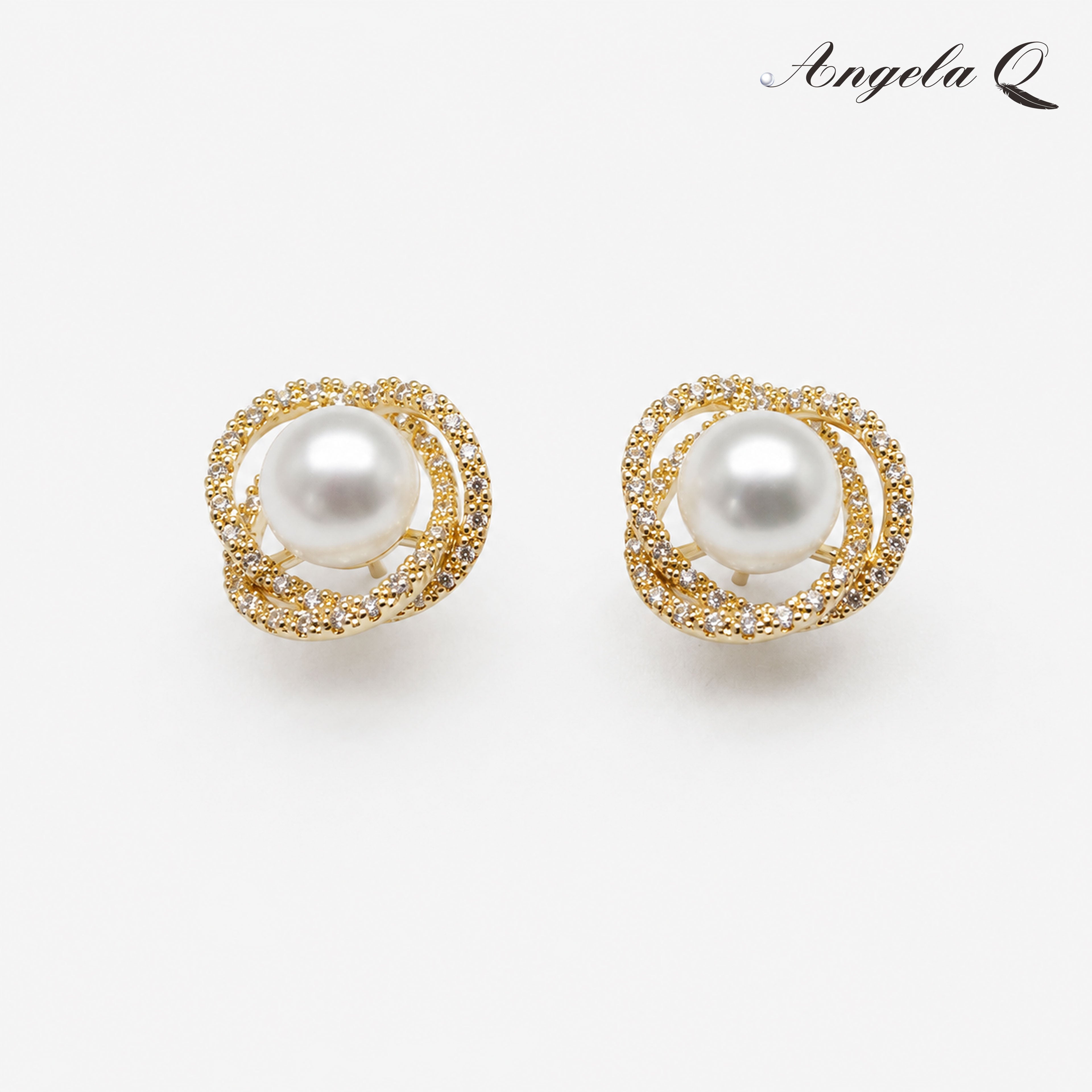 BEL AIR - GLASS PEARL HALO STUD EARRINGS