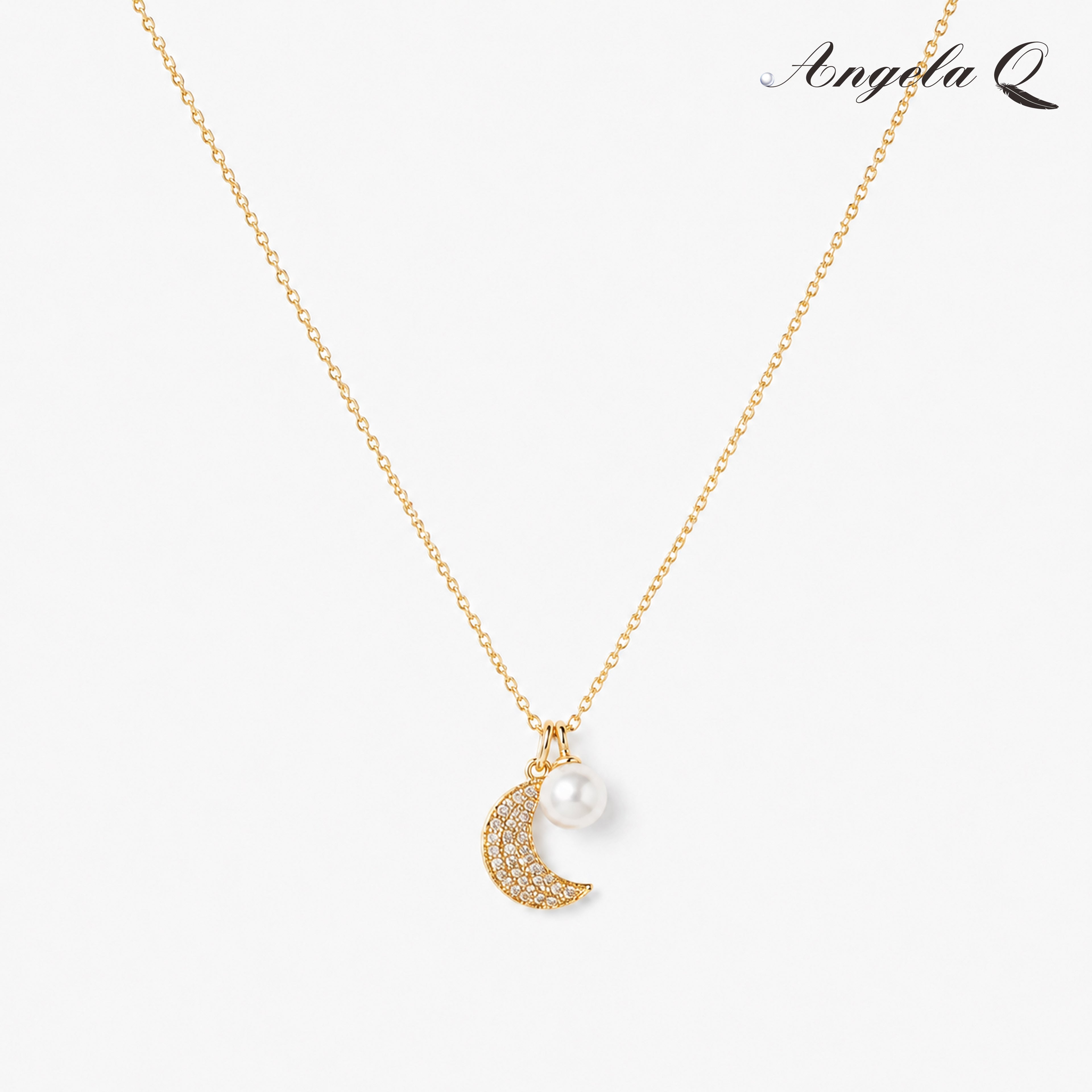 LUNA COVE - PEARL MOON NECKLACE