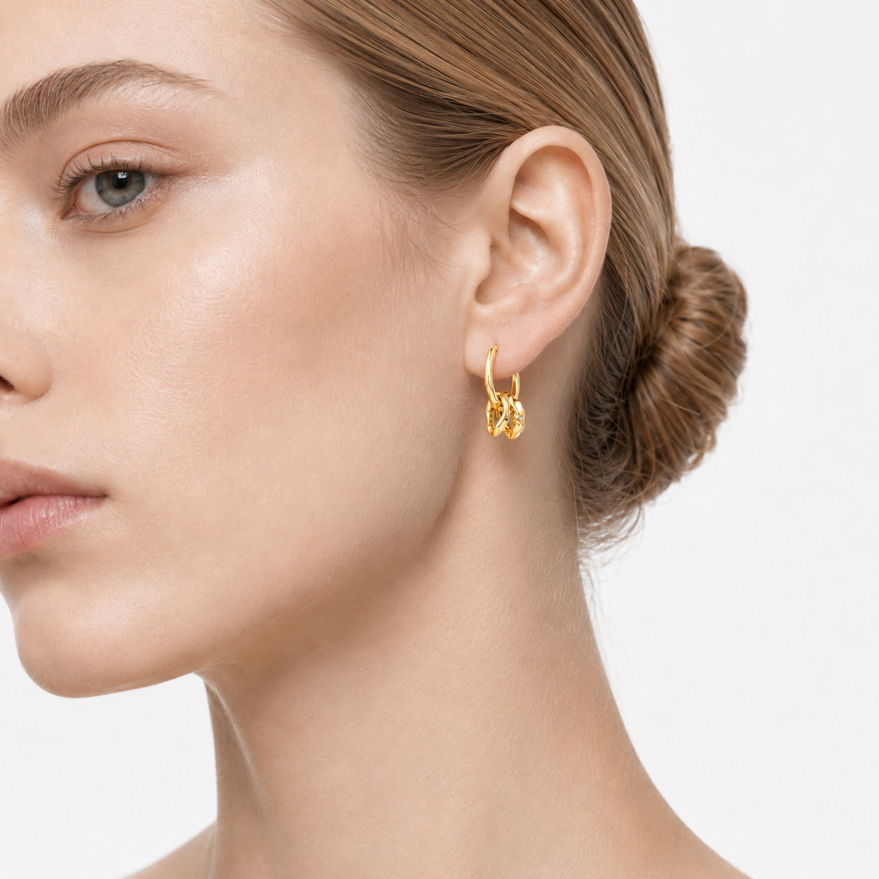 MALIBU BOW HOOP EARRINGS-400049T
