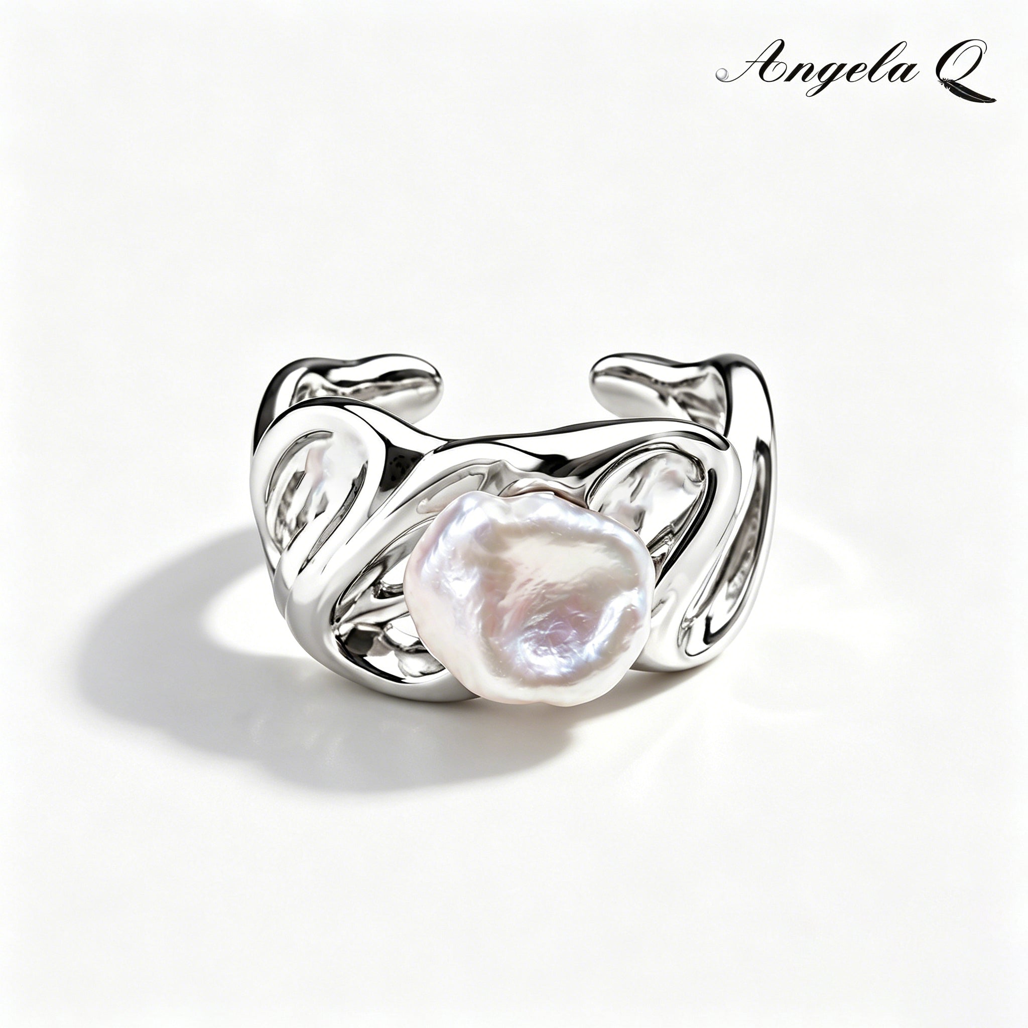 MALIBU WAVE PEARL OPEN RING