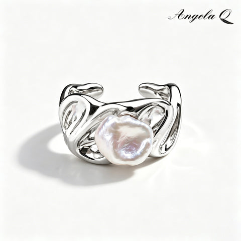 MALIBU WAVE PEARL OPEN RING