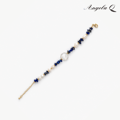 CAPRI - LAPIS AND PEARL BRACELET