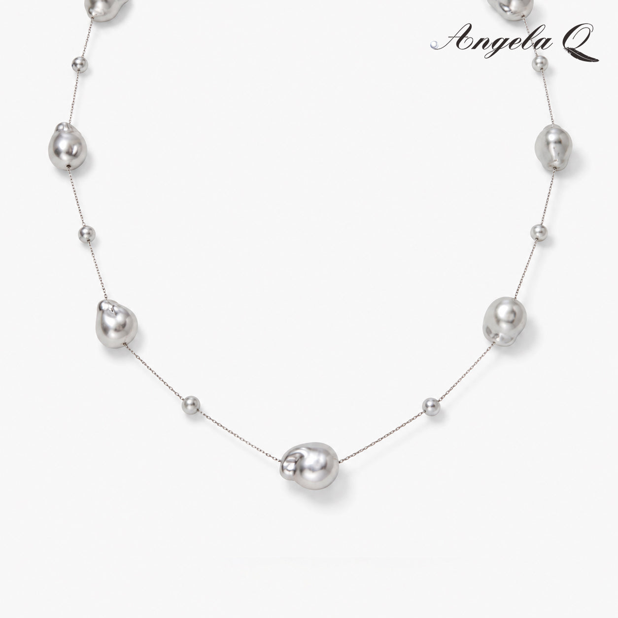MARINA LONG - PEARL LARIAT NECKLACE